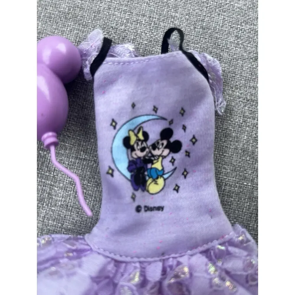 Barbie Doll 80's 90's DISNEY FASHIONS Mickey Minnie PURPLE DRESS Balloon
